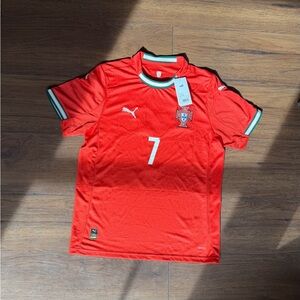 Puma Red and White Soccer Jersey cristiano